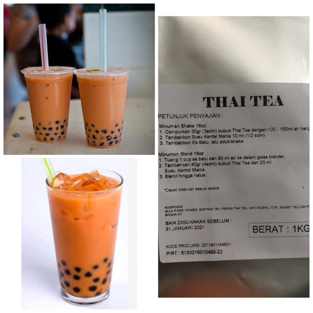 

Bubble drink Thai Tea 1kg TERLARIS!!! bt