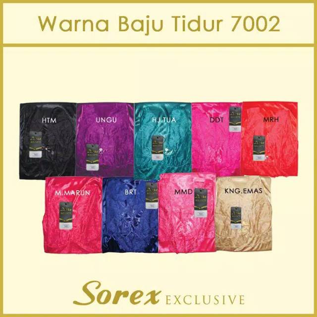 Baju Tidur Wanita Satin Halus Premium Lingerie Sorex Exclusive 7002 Murah