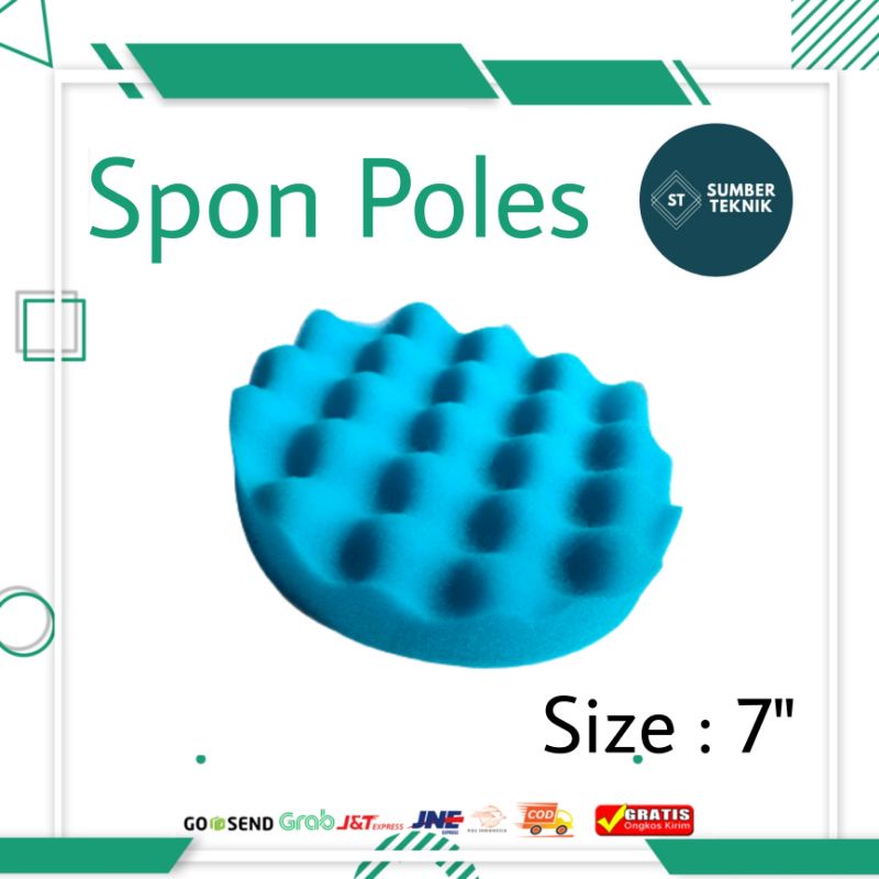 Busa Alat Poles Body Motor Mobil 7 Inch 175 mm Wax Polish Spon Blue