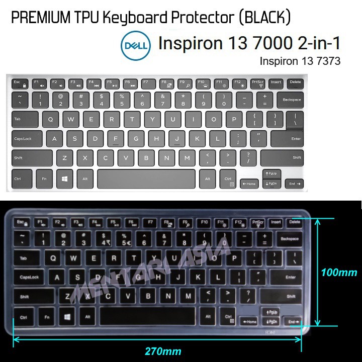 Keyboard Protector DELL Inspiron 13-7000 - Premium TPU BLACK