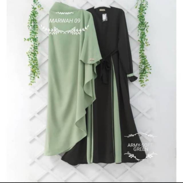 Marwah Gamis Set Syar'i Dress Muslim + Khimar