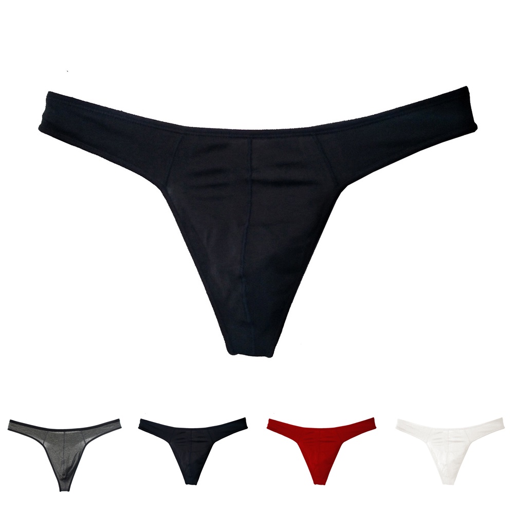 Men's Smooth Sexy Underwear Breathable Tangas Thong G-strings Lingerie Erotic Soft Briefs Solid Unde