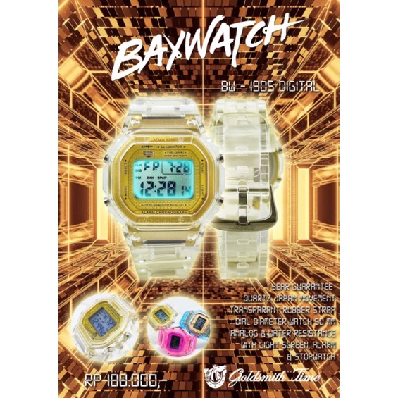 Jam Tangan Baywatch 1905 Digital Transparent