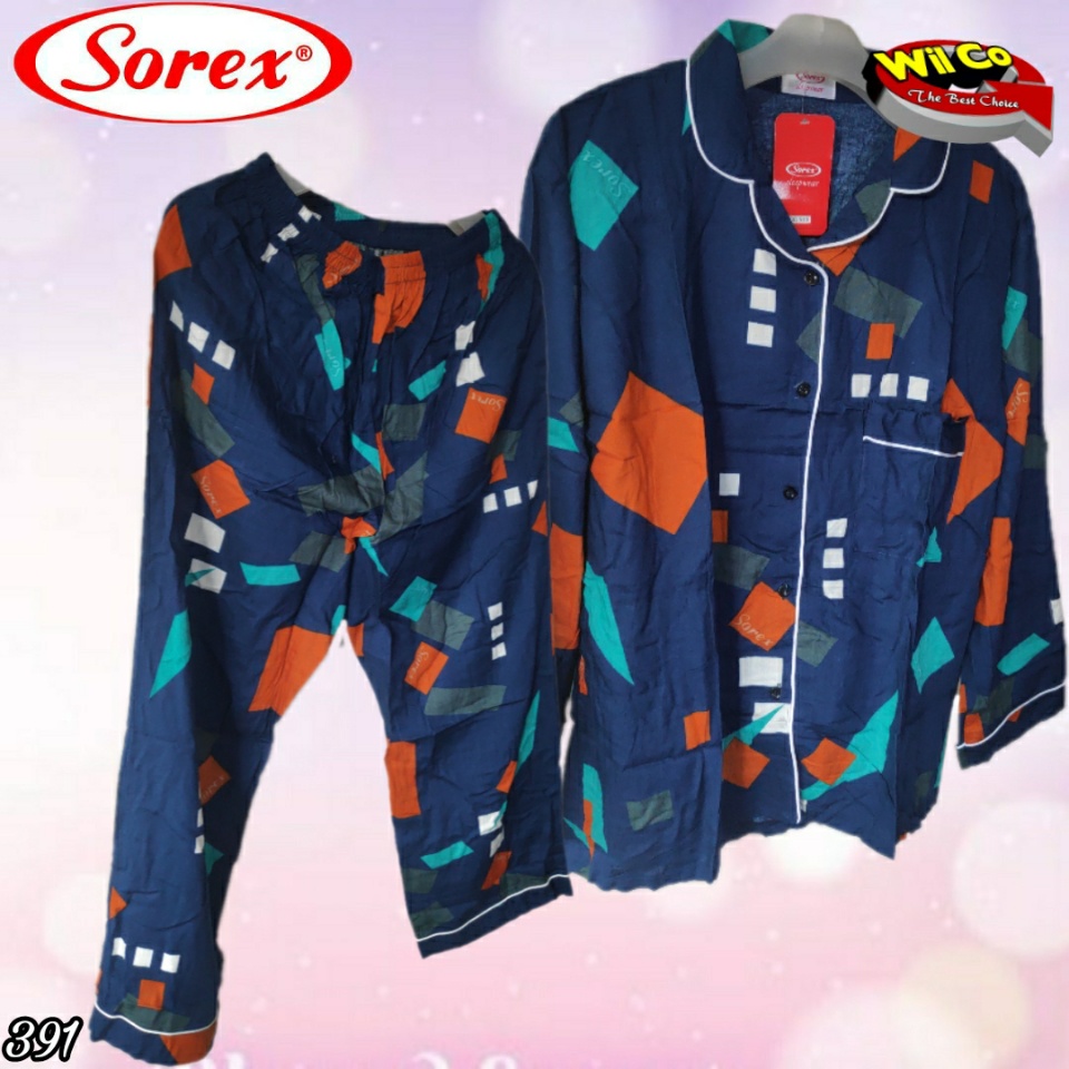 K391 - SETELAN BAJU TIDUR SOREX PREMIUM FREE SIZE LENGAN PANJANG