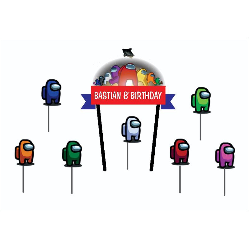 Topper Cake AmongUs PAKE NAMA