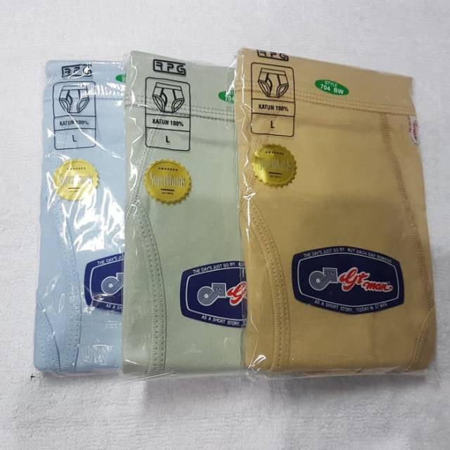 3 pc Celana dalam pria merk Gtman kode 704BW/B