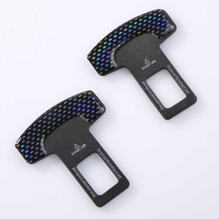 Seat Belt Carbon Buckle (Isi 2 Pcs) Buzzer Colokan Safety Stop Alarm