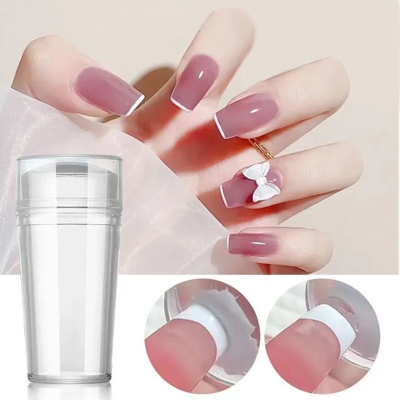 1 Set Stamper Scraper Bahan Silikon Transparan Untuk Nail Art