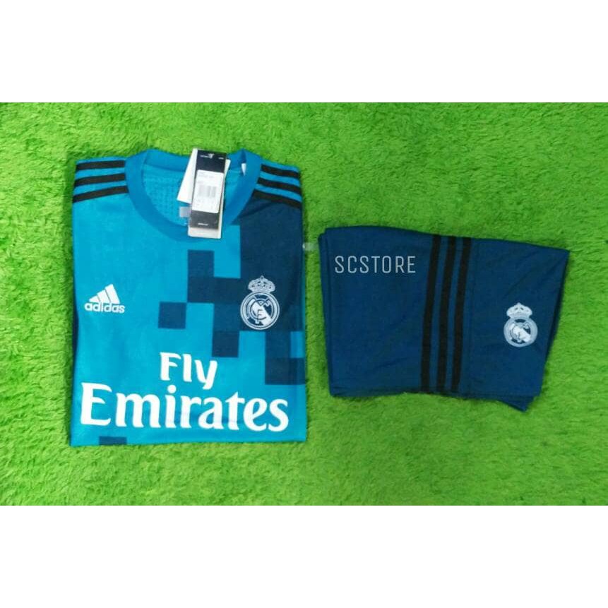 Setelan Real Madrid 3rd 2017/2018 17/18 (Jersey   Celana) Grade Ori