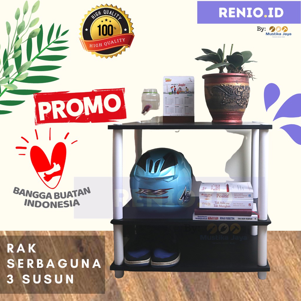 Rak Serbaguna Baju Tv Kayu 3 Susun Rak Susun Renio Pendek Panjang Rak Susun Praktis Baju Murah