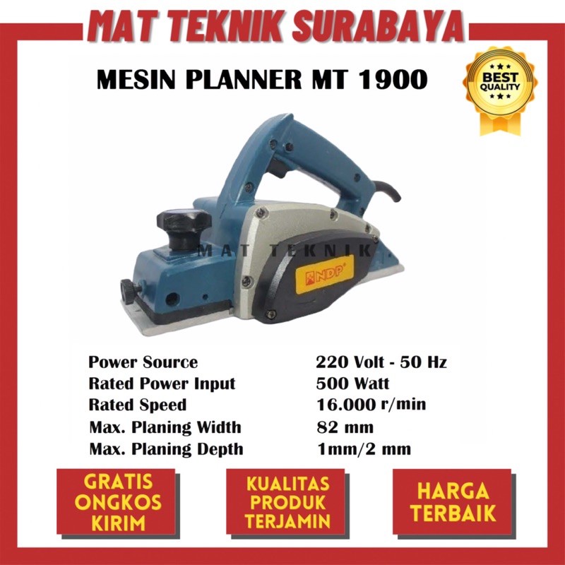 Mesin Planner MT 1900 NDP / Ketam / Sugu / Pasrah Kayu / Planer