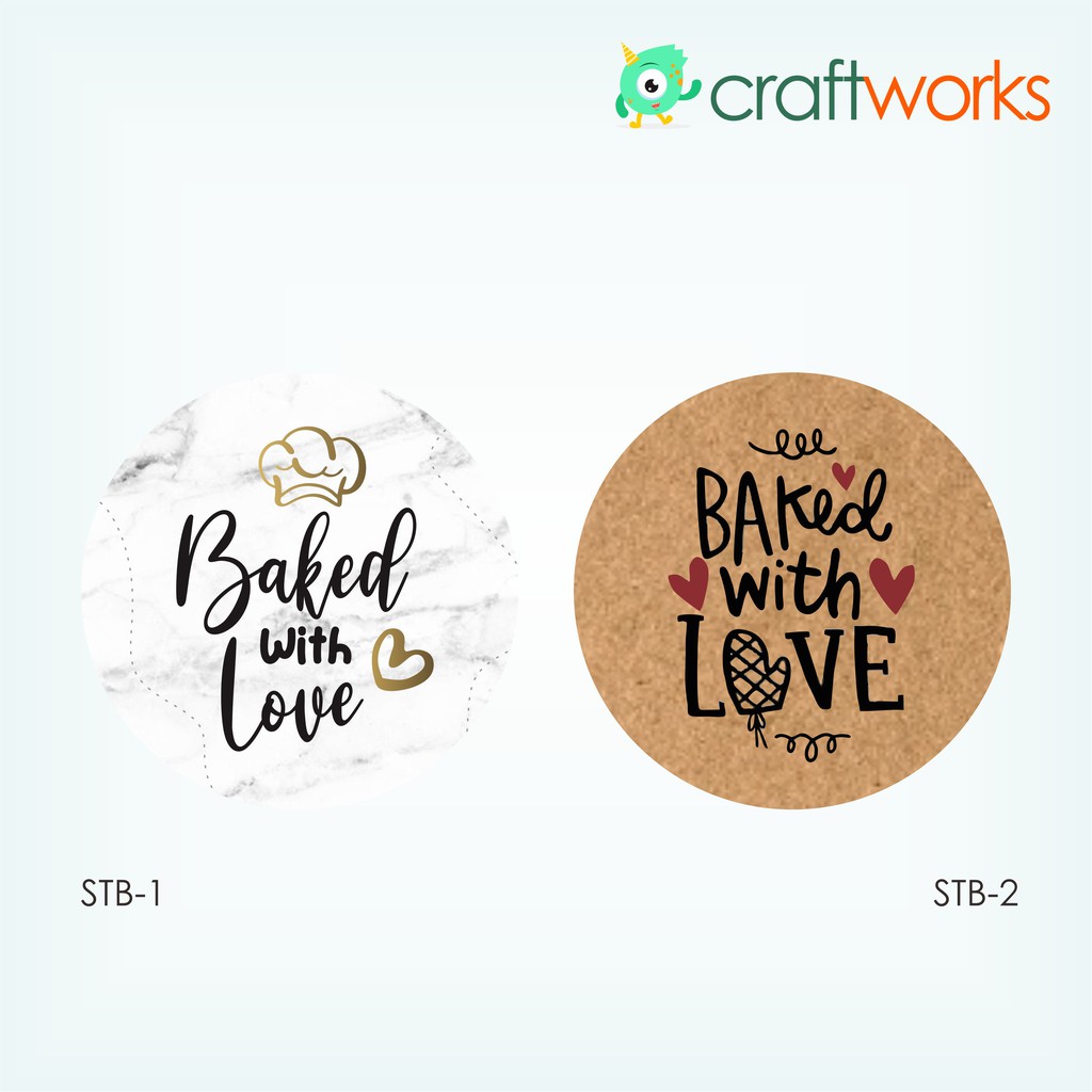 

LABEL STICKER BAKED WITH LOVE- 100 PCS - 2 CM