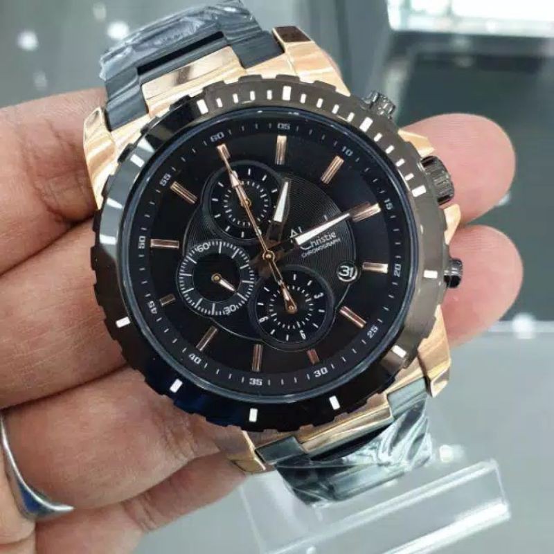 Jam Tangan Alexander Christie 6141 AC 6141 Tali Stainless Mesin Baterai Original d4.6cm Garansi 1th