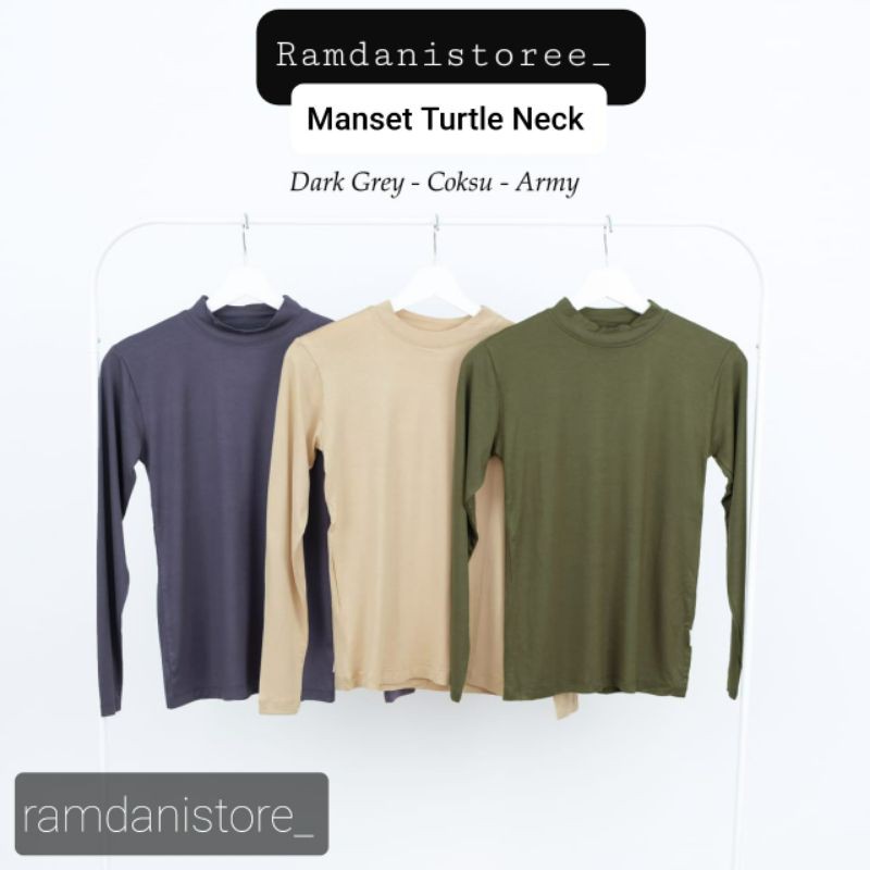 Manset Baju Premium Basic Turtle Neck, Manset Lengan Panjang, Manset baju bahan kaos premium