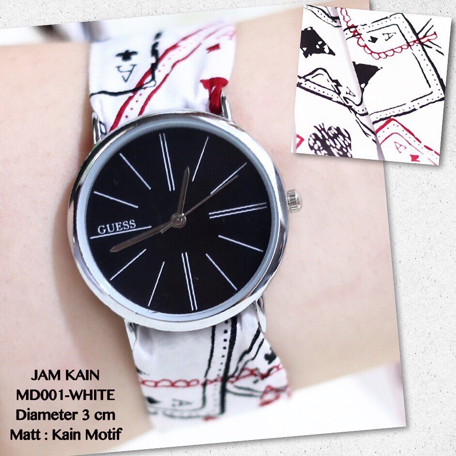 jam tangan guess wanita tali kain grosir ecer termurah MD001