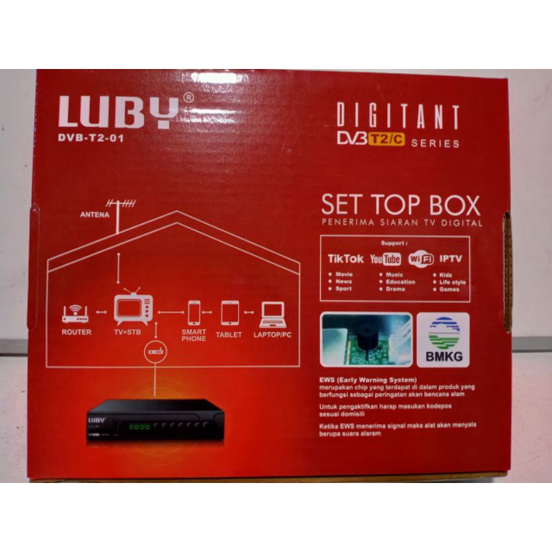 SET TOP BOX TV DIGITAL LUBY DVB - T2 - 01, T2 - 02 STB / RECEIVER TV DIGITAL BISA YOUTUBE