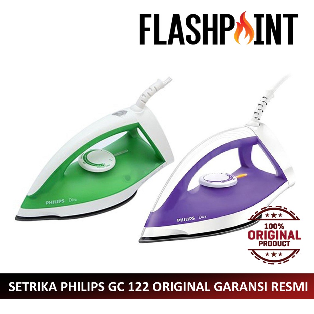 SETRIKA PHILIPS GC 122 DIVA GARANSI RESMI WARNA UNGU