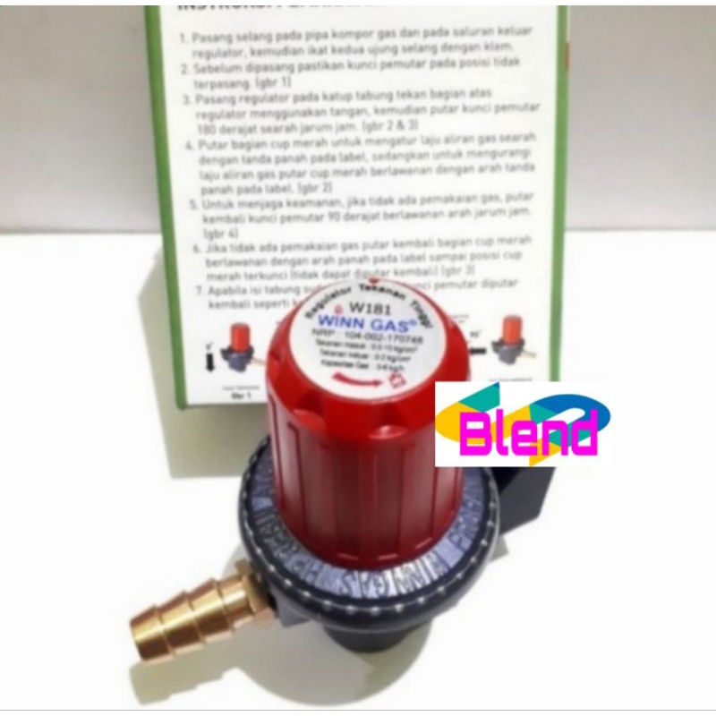 Winn Gas W 181 NM NON METER Tekanan Tinggi Regulator-Kompor Gas Mawar