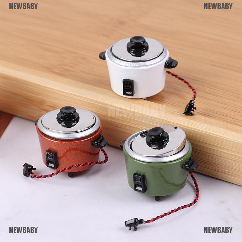 [newbaybaby] 1Pc Mainan Miniatur Rice Cooker Skala 1: 12 untuk Dekorasi Rumah Boneka