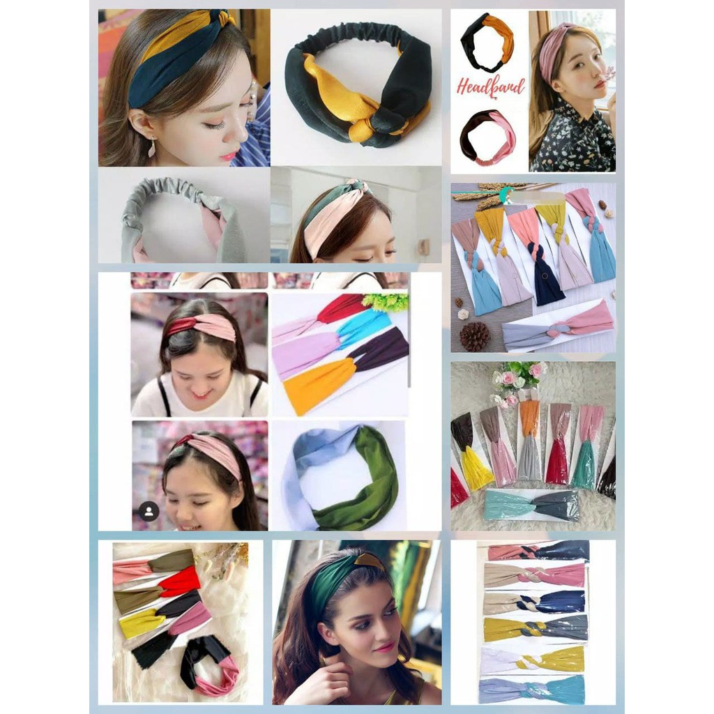 JAYA.Co Bando / Bandana Model Silang Kombinasi Warna Ala Korea