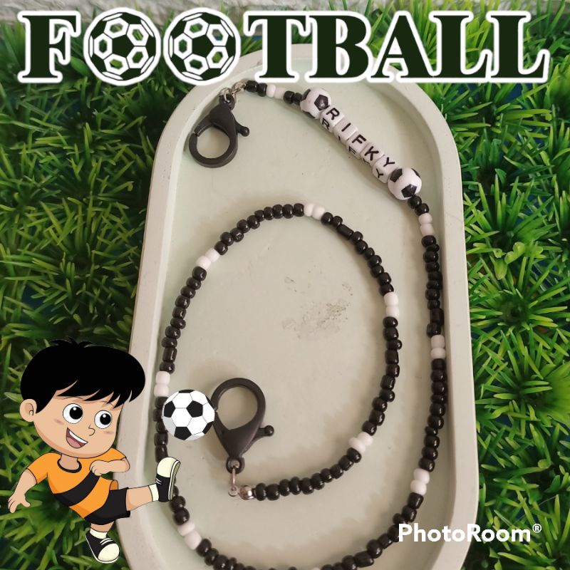 Kalung masker anak tema football