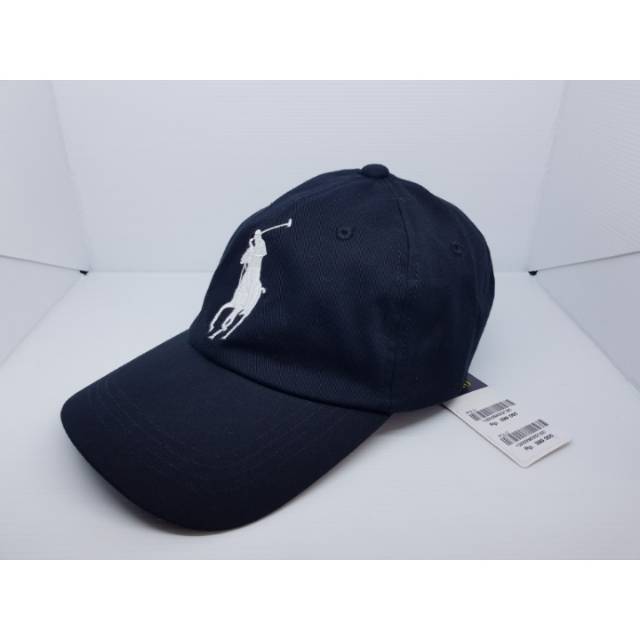 Topi POLO Hitam Big Pony Putih Original