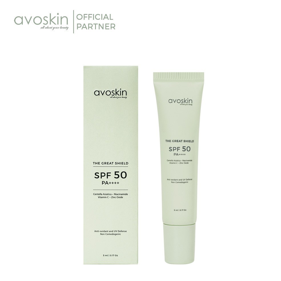 Avoskin Sunscreen SPF 50 30ml | AVOSKIN SUNSCREEN TRAVEL SIZE UKURAN 5ml | AVOSKIN The Great Shield 