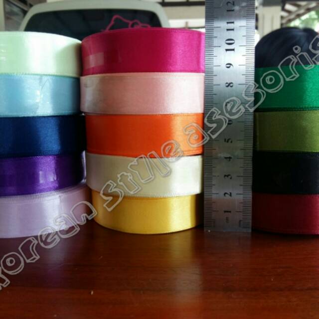 Pita satin 1 inch ukuran 2.5cm BESAR