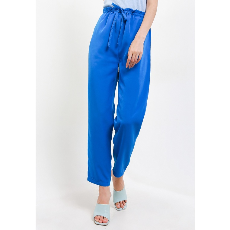 LLACES Clothing - Celana Panjang Wanita - Basic Oversized Crepe Pants - Blue