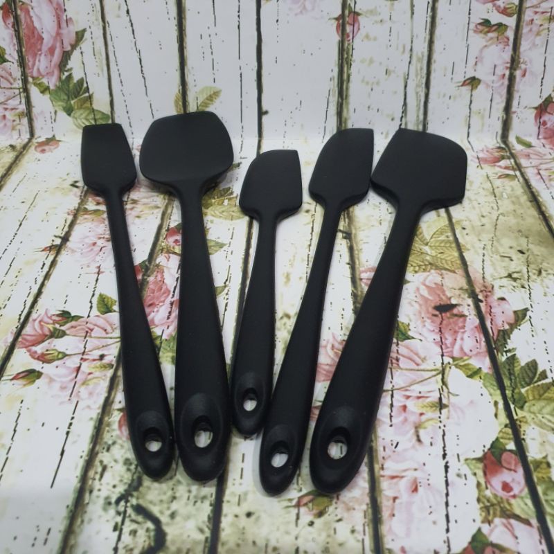 premium silicone spatula set 5pcs /alat Masak spatula lancip tebal