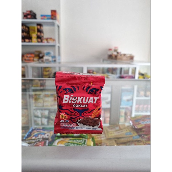 Biskuat renceng @ 8,4 gr isi 20 pcs (bungkus) rasa : cokelat / original