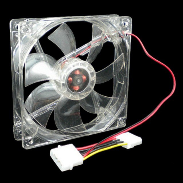 Fan case pc computer 8cm Transparan led 12v - Kipas casing Komputer Cpu 80mm transparent