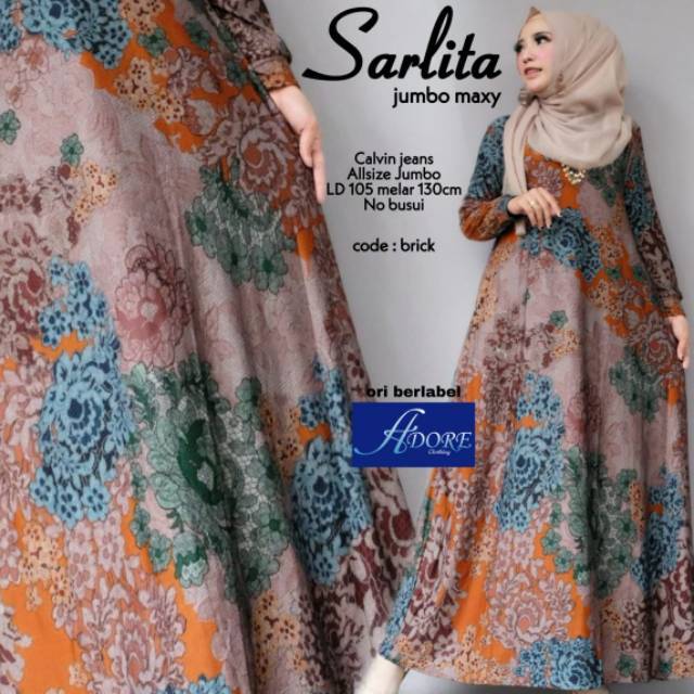 Sarlita Maxi - Gamis Calvin Jeans Dewasa Motif Bunga