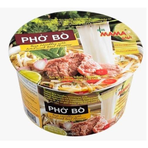 MAMA PHO BO Rice Noodles Beef Flavour 65gr Mie Thailand Po Bo Rasa Sapi