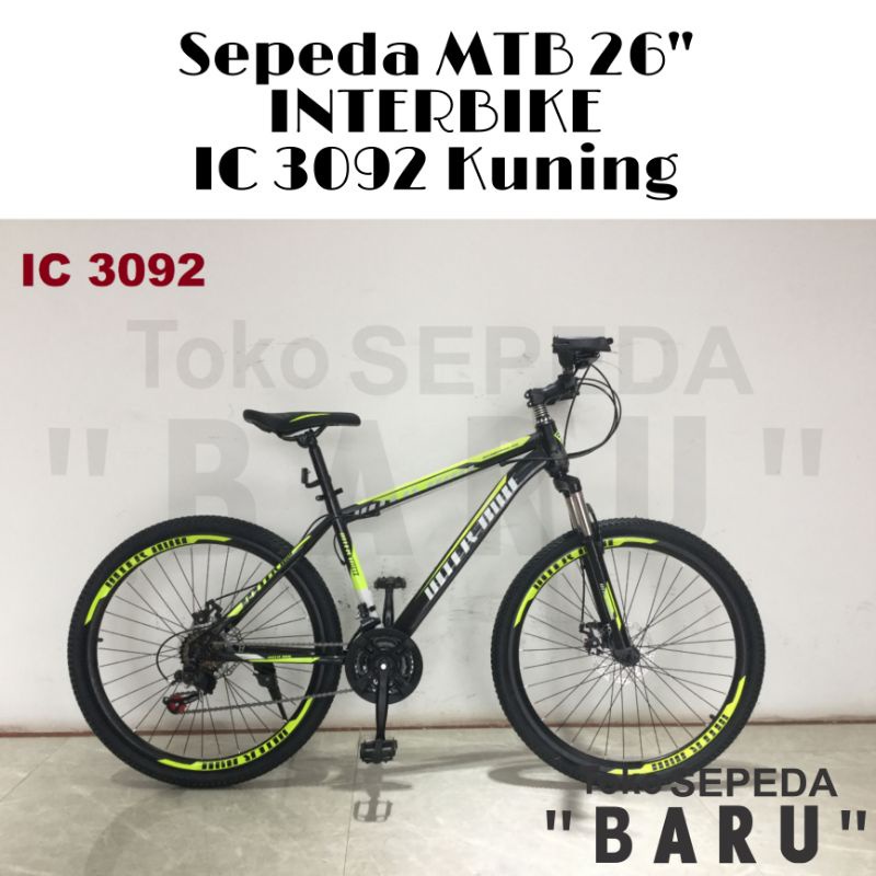 TB - Sepeda MTB INTERBIKE IC 3092 Ukuran 26 Inch-Kuning