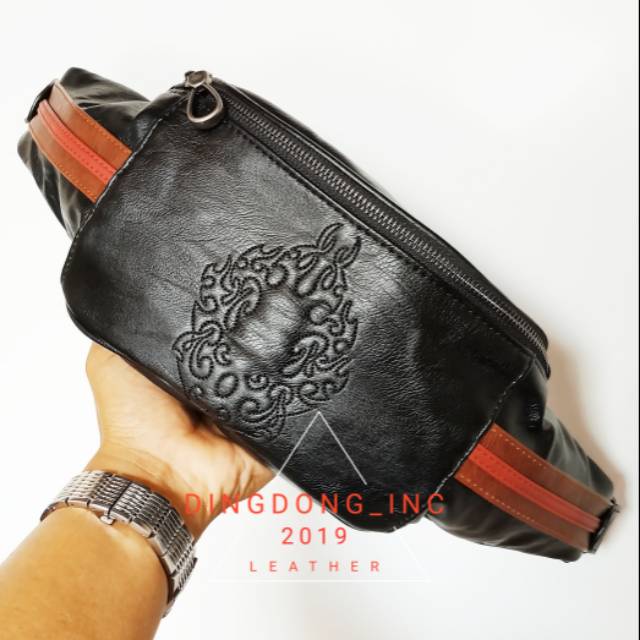 WAISTBAG TRIBAL LEATHER PREMIUM TAS PINGGANG KULIT PREMIUM