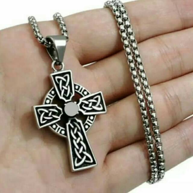 Kalung fashion salib aksesoris pria dan wanita impor korea
