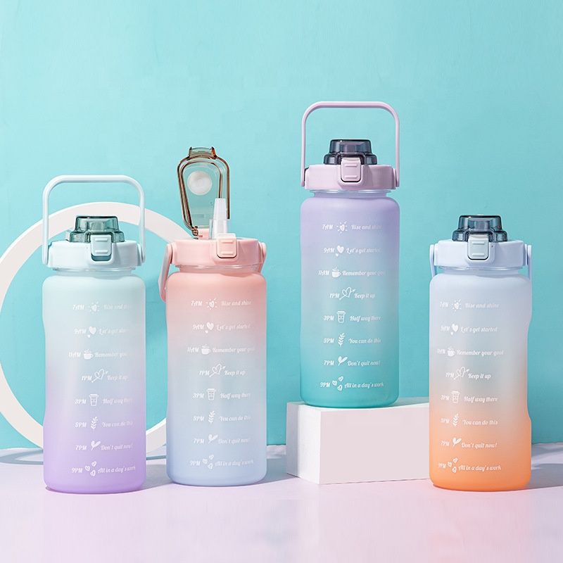 Botol Minum Motivasi kapasitas 2000ml - Motivation Bottle Rainbow 2L Botol Kantor