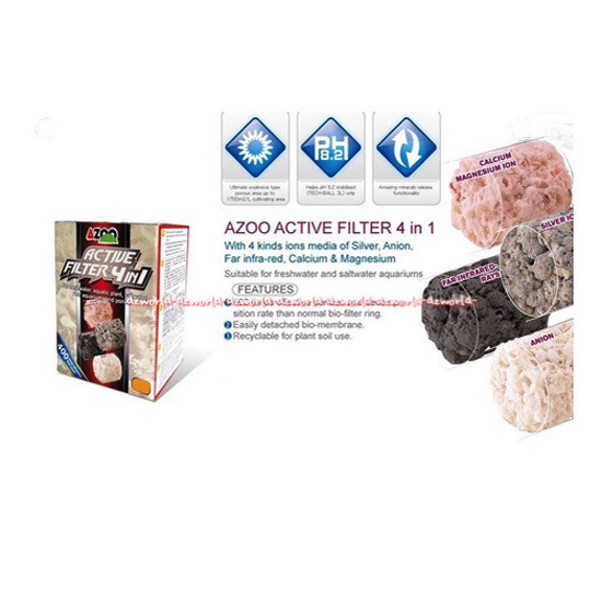 azoo Active Filter 4 In 1 Filter Active Untuk Akuarium Isi 1 Liter Filter Kolam Ikan Hias