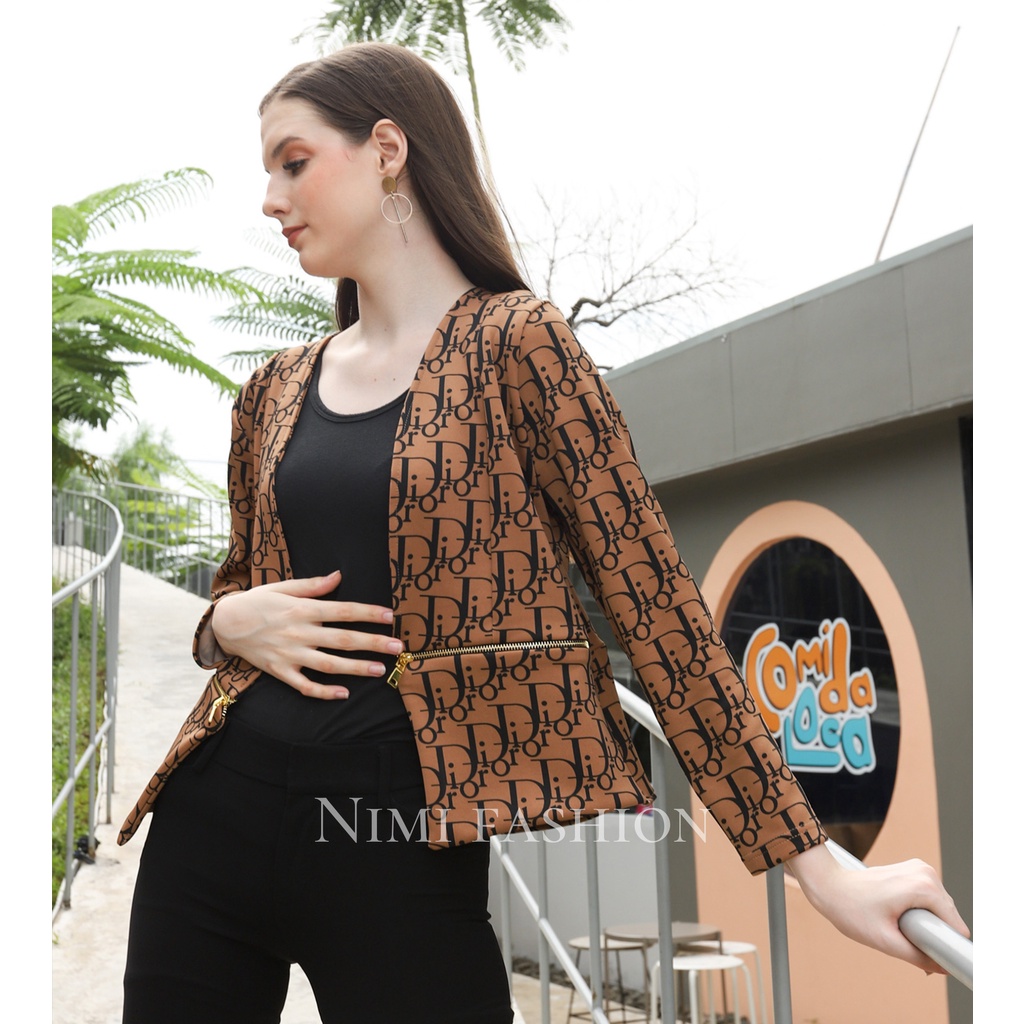 NIMI - Blazer Wanita Scuba Premium Dior Blazer Wanita Korea Scuba Trendy Jas Wanita