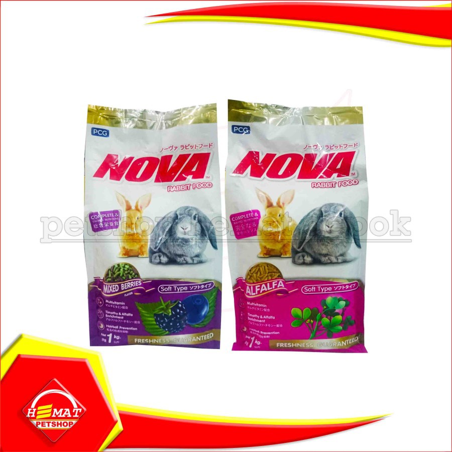 Makanan kelinci Nova rabbit food pakan pelet marmut murah 1 kg