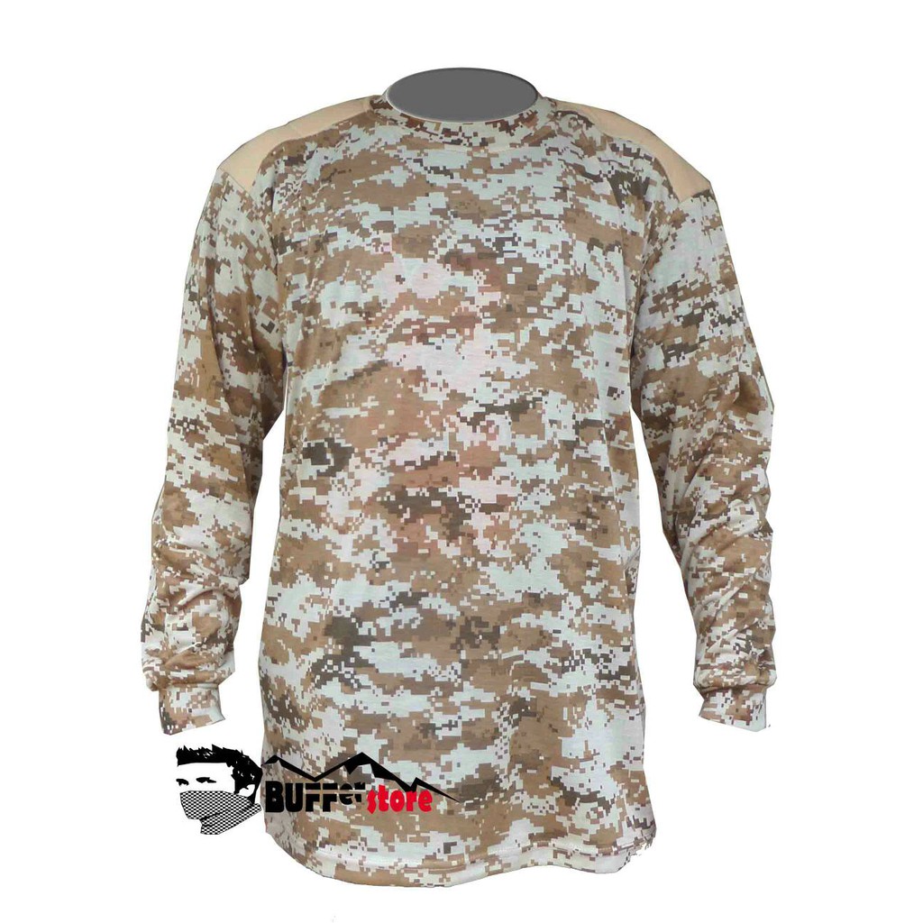 kaos army panjang camo gurun (militer, tentara, airsoft, loreng)