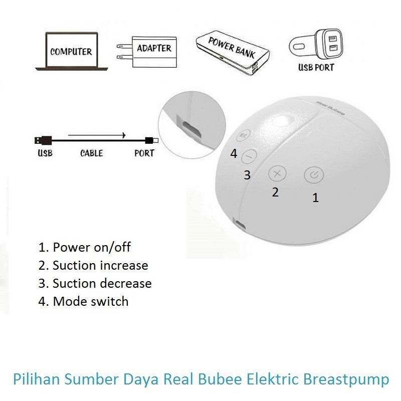 Real Bubee Double Electric Breast Pump Pompa ASI Elektrik Murah Berkualitas