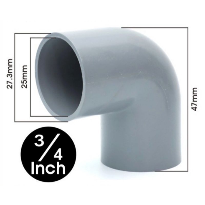knie elbow knee pipa 3/4 sambungan pralon 3/4" sok pralon