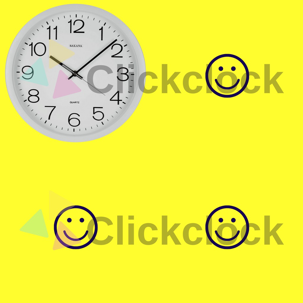 Jam Dinding Quartz Minimalis Putih Sakana 079 Besar Hiasan Kamar Unik