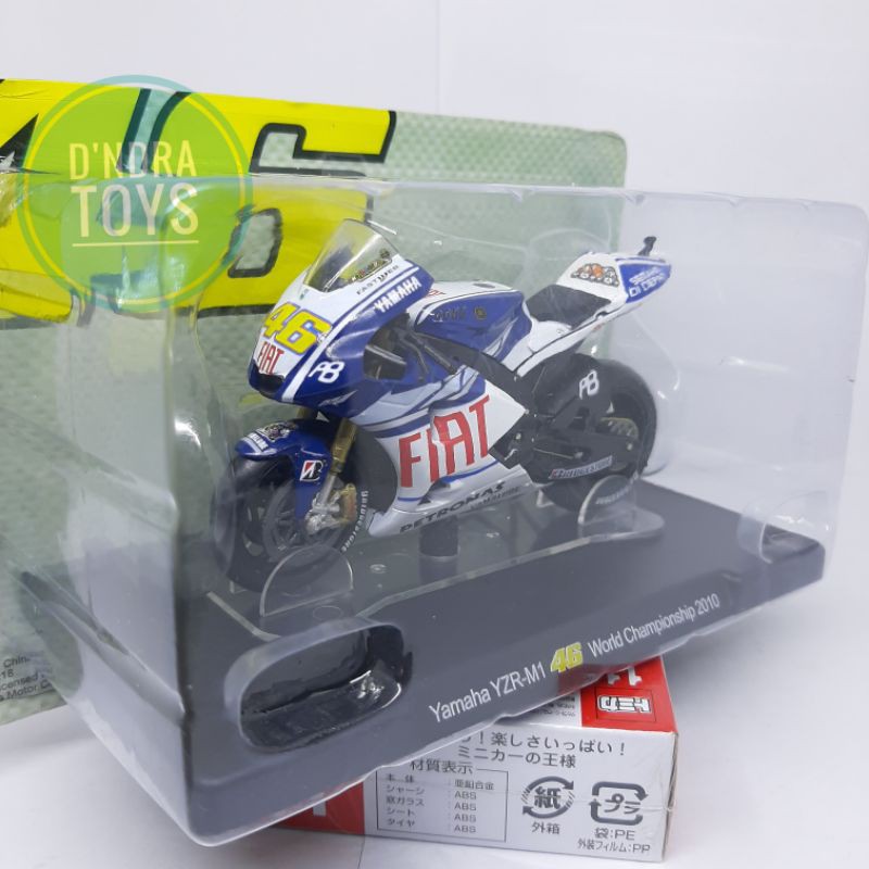 Diecast Leo Models Miniatur Motor Motogp Yamaha YZR-M1 Valentino Rossi World Championship 2010
