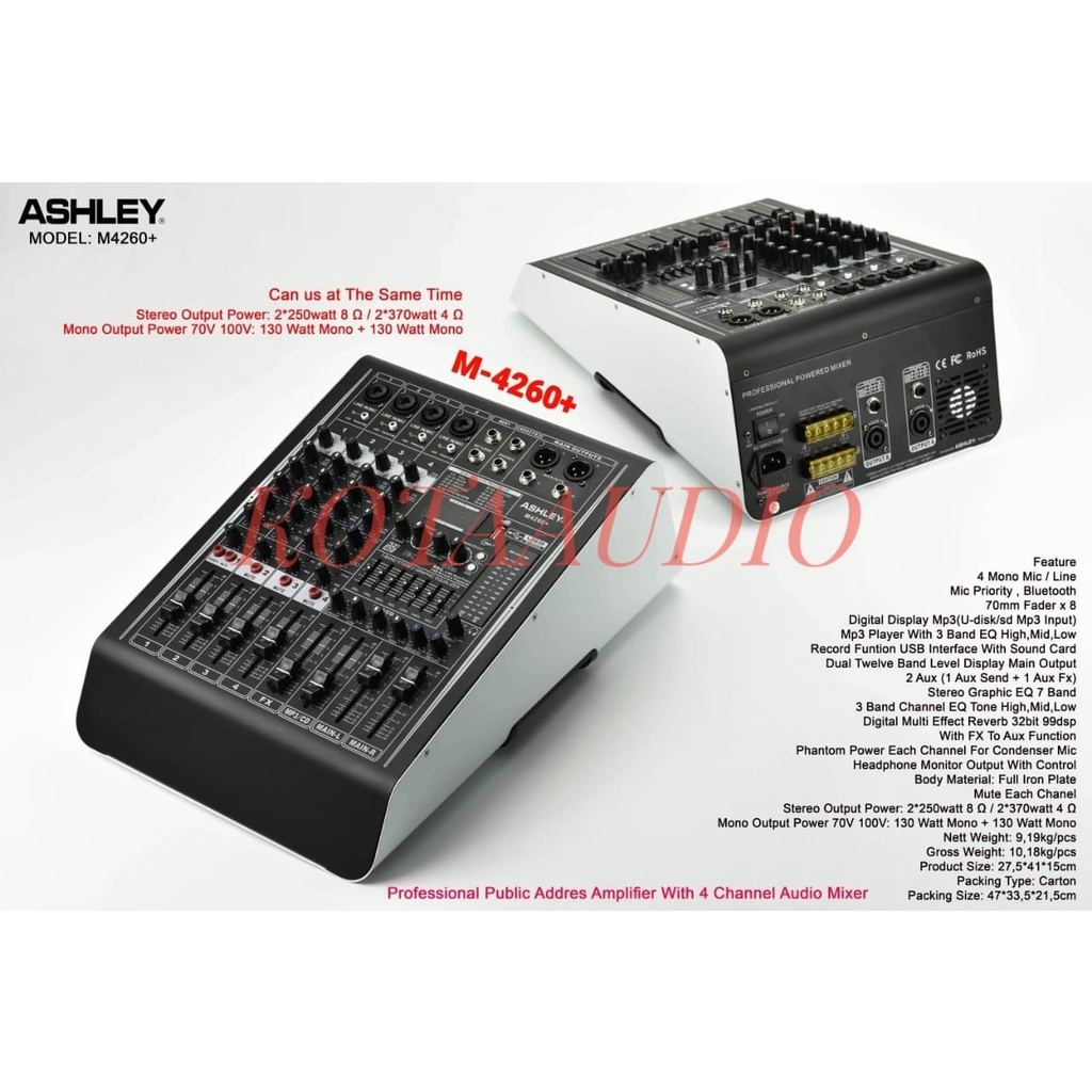 MIXER AUDIO ASHLEY M4260+ ORIGINAL 4CH M-4260+ ASHLEY M4260 PLUS