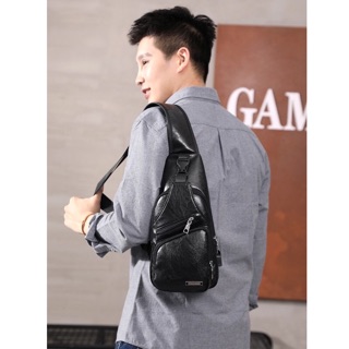 TAS KULIT SELEMPANG PRIA / COWOK Tahan Air Free Kabel USB #5