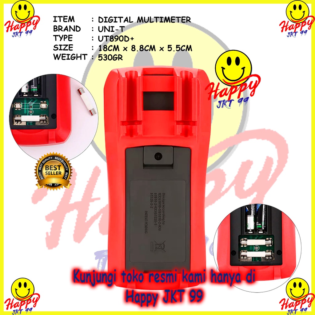 MULTITESTER MULTIMETER AVOMETER TESTER DIGITAL UNI-T UT890D+ UT890 D UT 890D 890