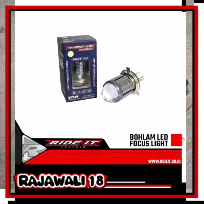 Siap Kirim - Bohlam Led H4 30W Ride It Laser Focus - Putih Putih